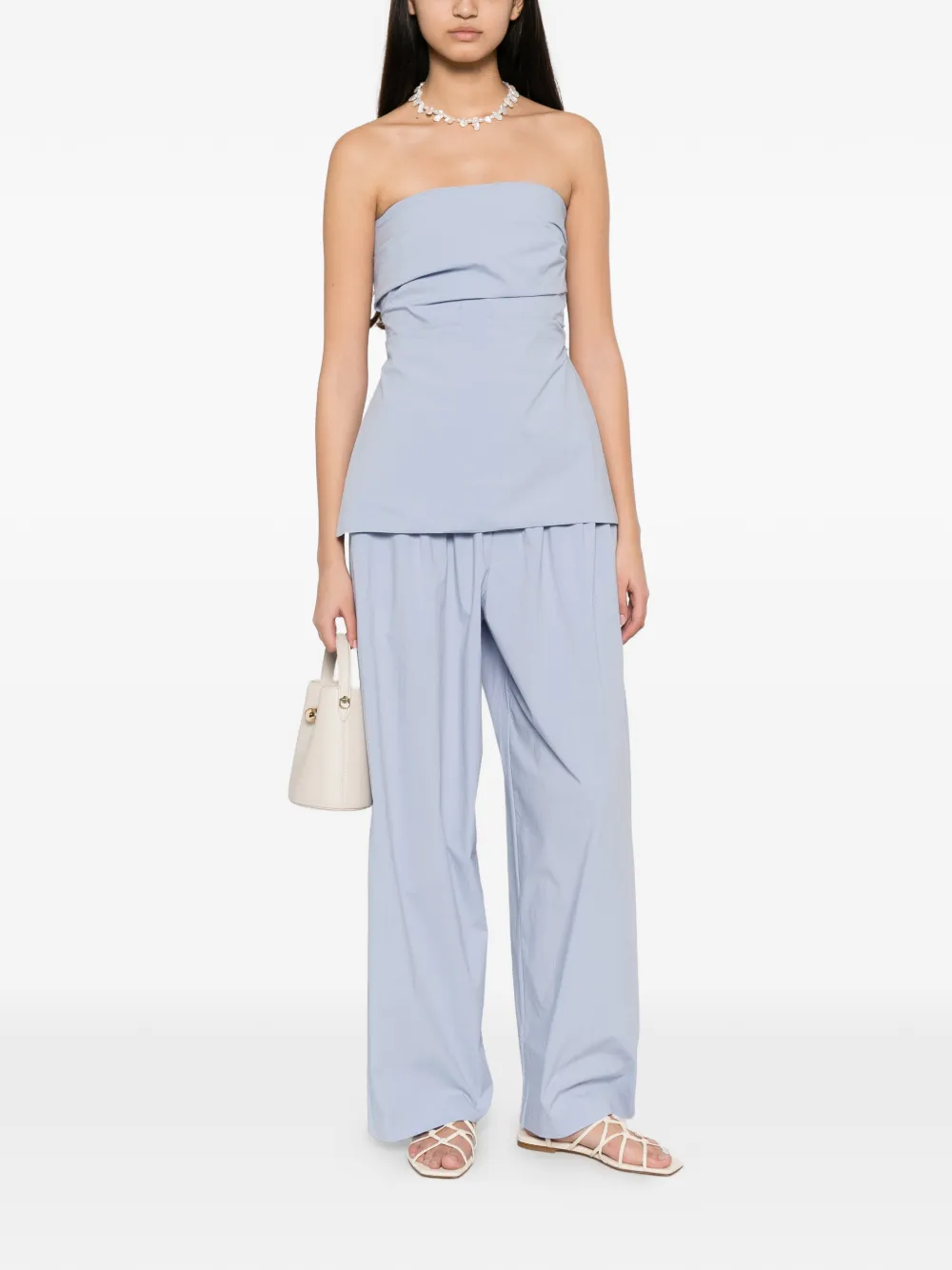 St. Agni Ruimvallende broek met wijde pijpen Blauw