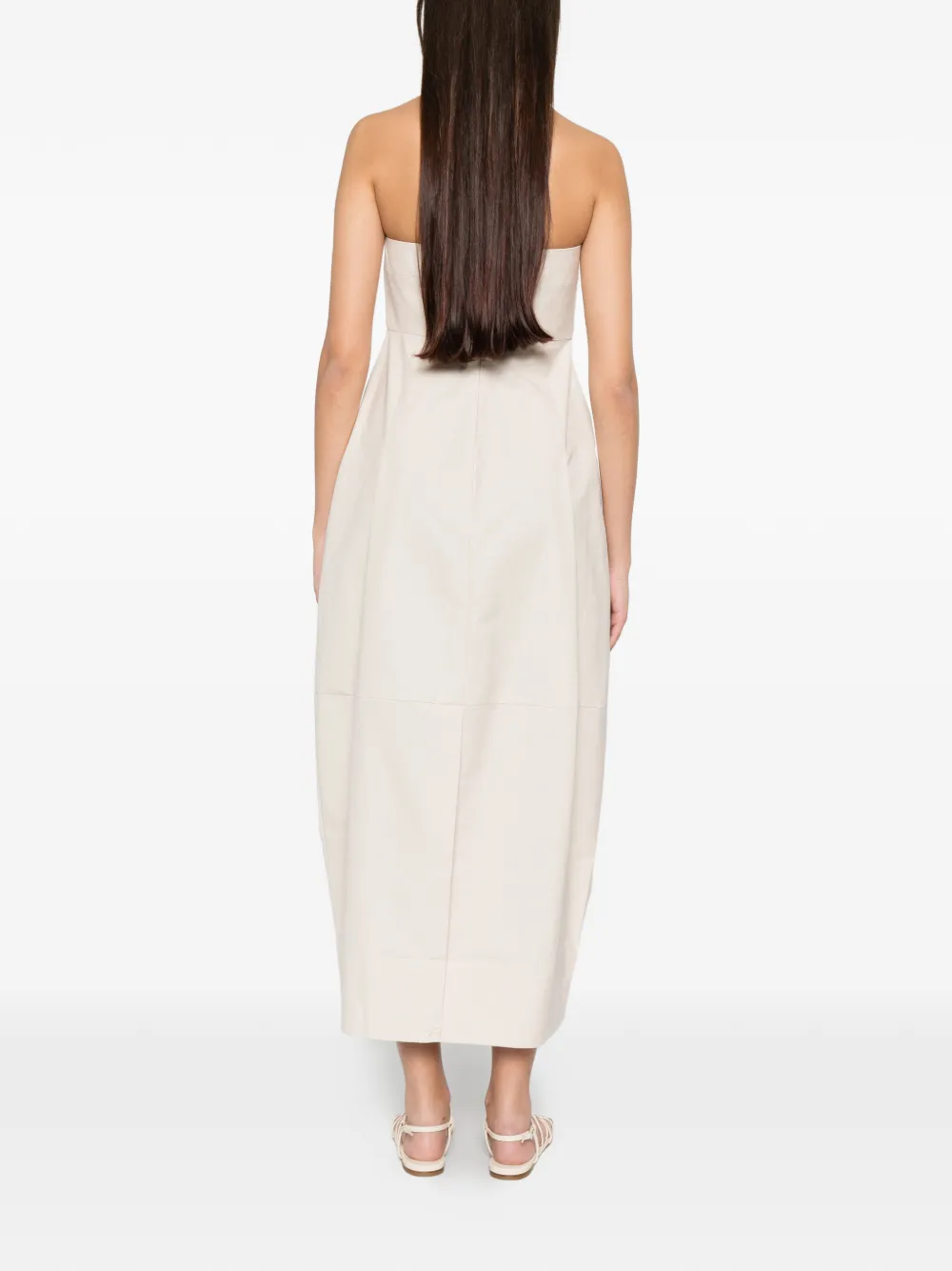 St. Agni Pleated Cocoon Dress in Neutrals, view 4