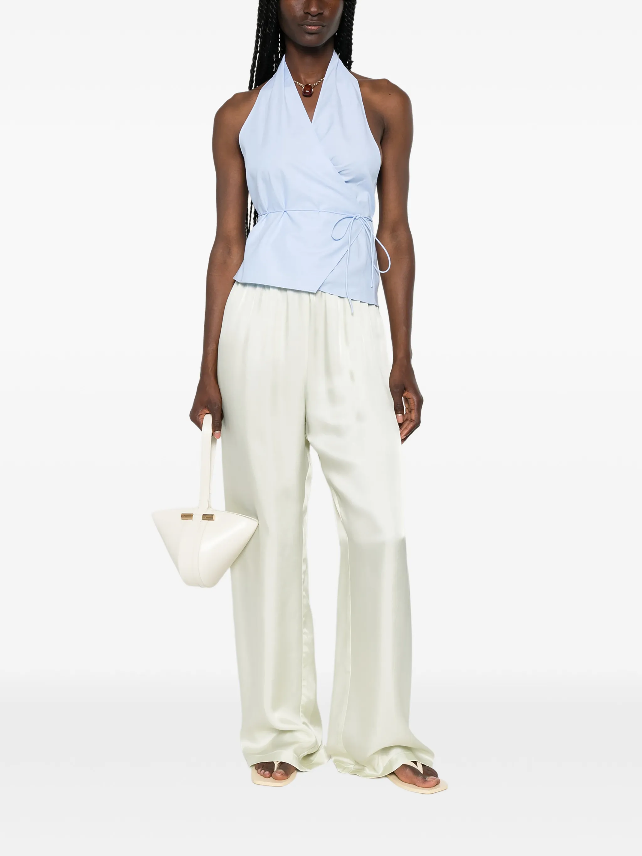 St. Agni Oxford wrap top