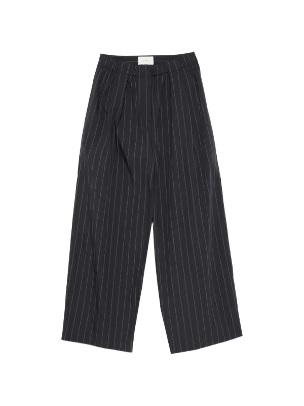 St. Agni Striped Pleated Trousers in Blue