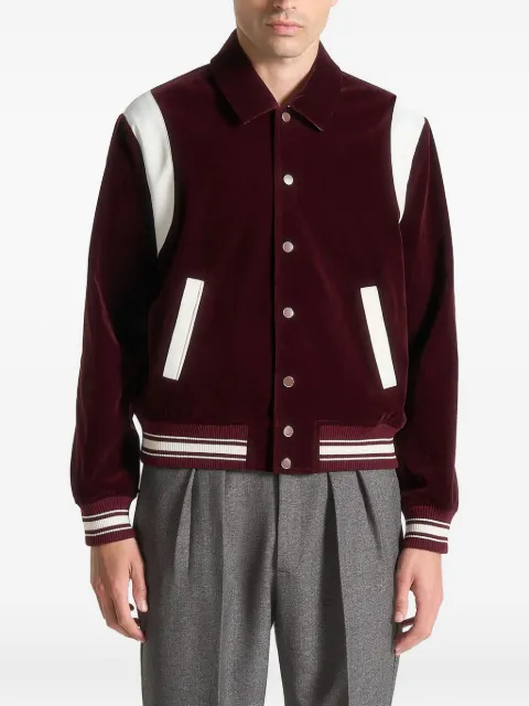 Manière De Voir Nico satin-panel varsity jacket