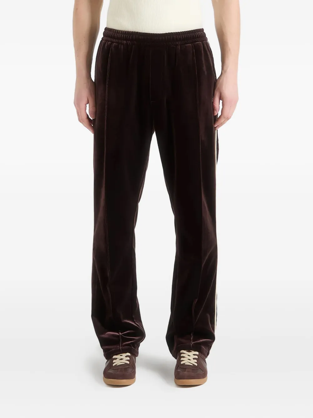 Manière De Voir Eiffel velour track pants - Marrone