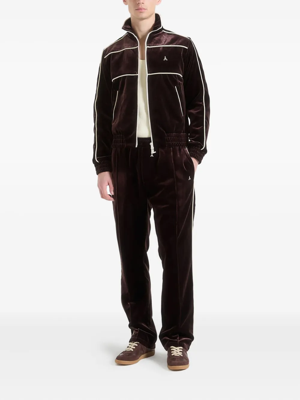 Manière De Voir Eiffel velour track pants - Bruin