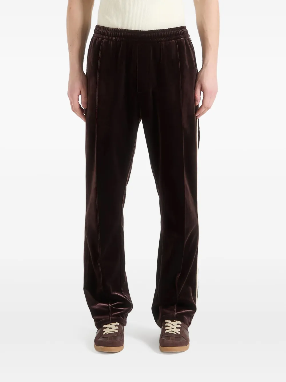 Manière De Voir Eiffel velour track pants - Marrone