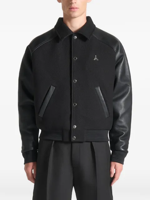 Manière De Voir Olivier leather raglan varsity jacket