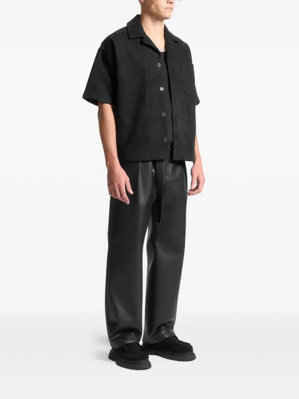 Men's Boxy Suede Shirt - Black - S - Luc - Manire de Voir Men's Boxy Suede Shirt - Black - S - Luc - Manire de Voir