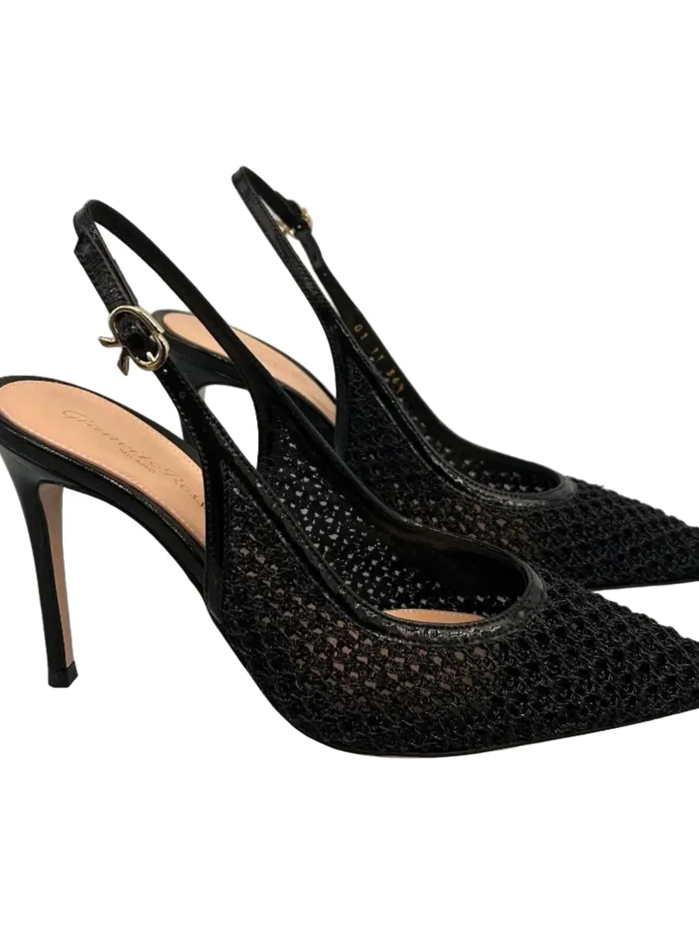 Gianvito Rossi stiletto slingback heeled pumps Zwart