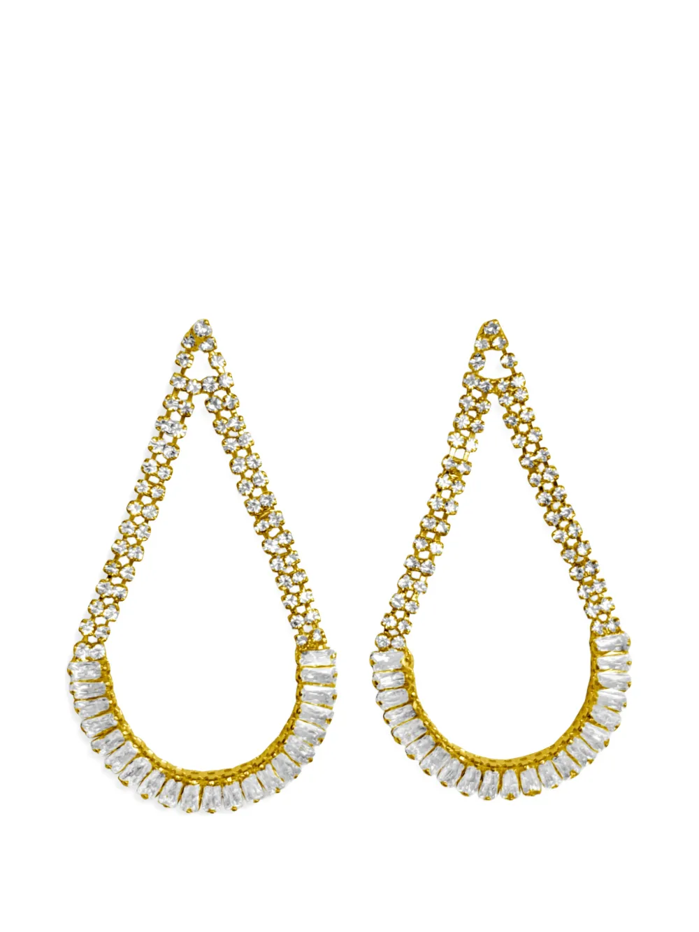 HZMER JEWELLERY teardrop embellished earrings - Oro