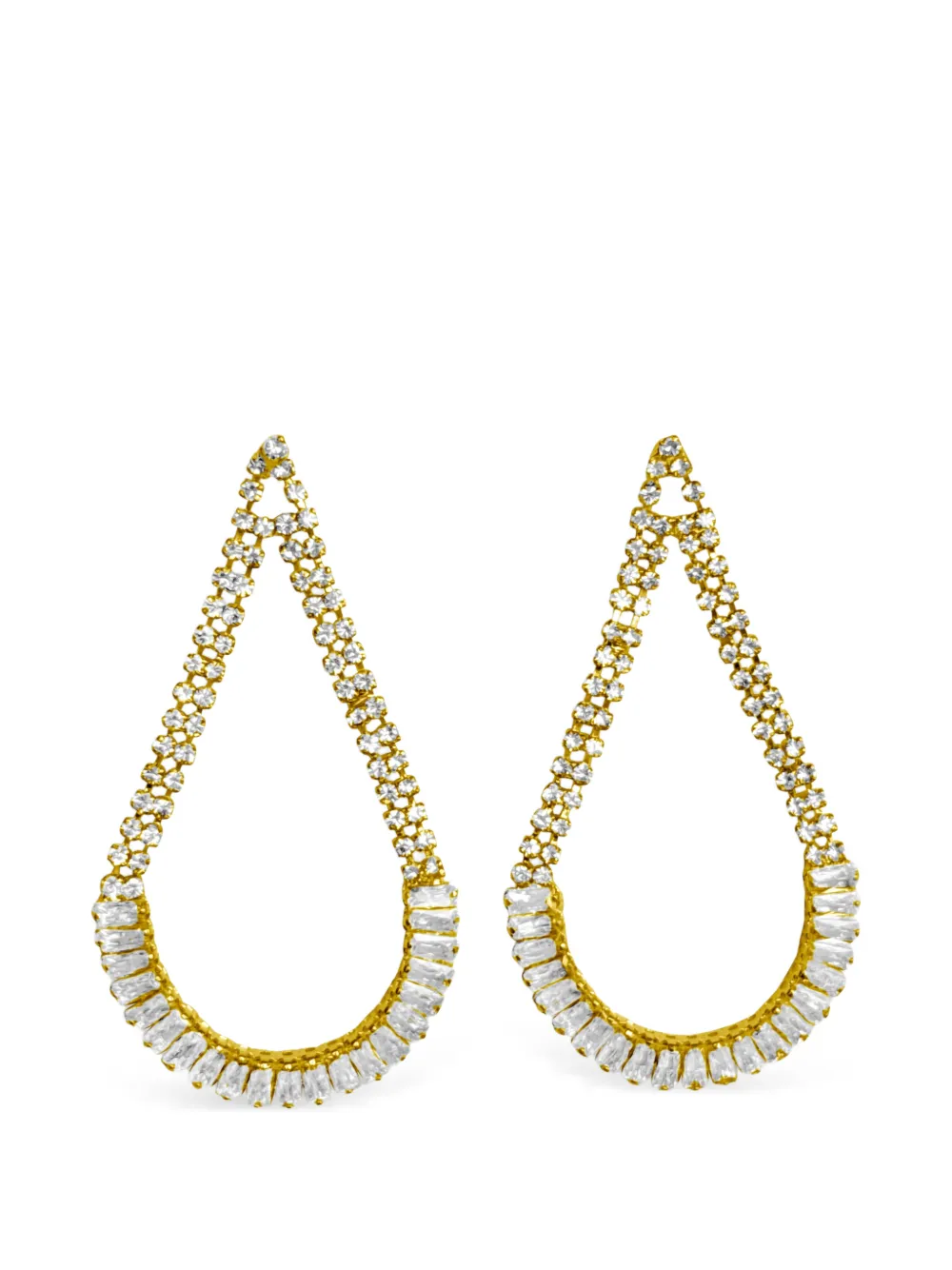 HZMER JEWELLERY teardrop embellished earrings - Oro