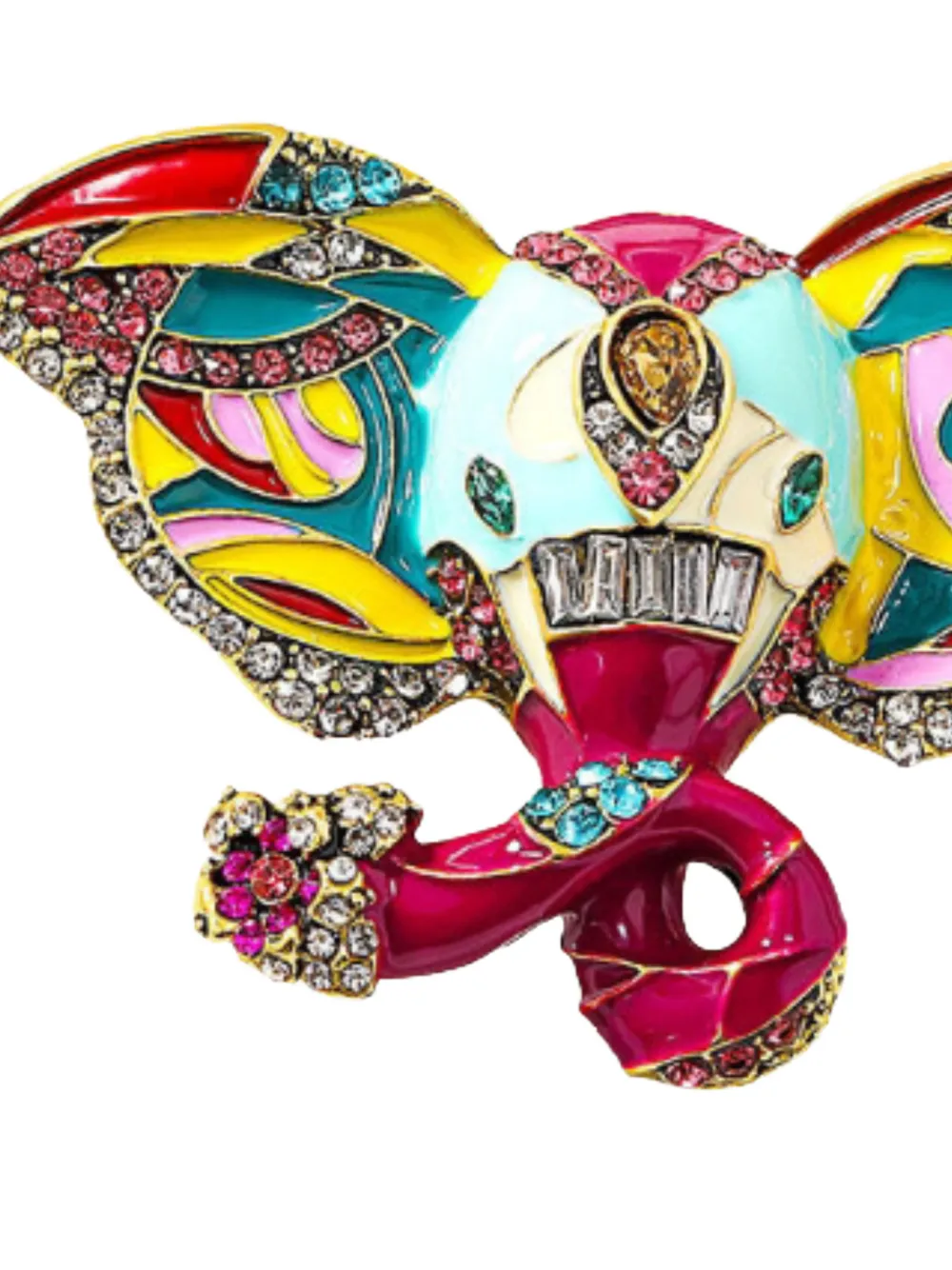 HZMER JEWELLERY Satrangi Gaj crystal-embellishment brooch - Goud