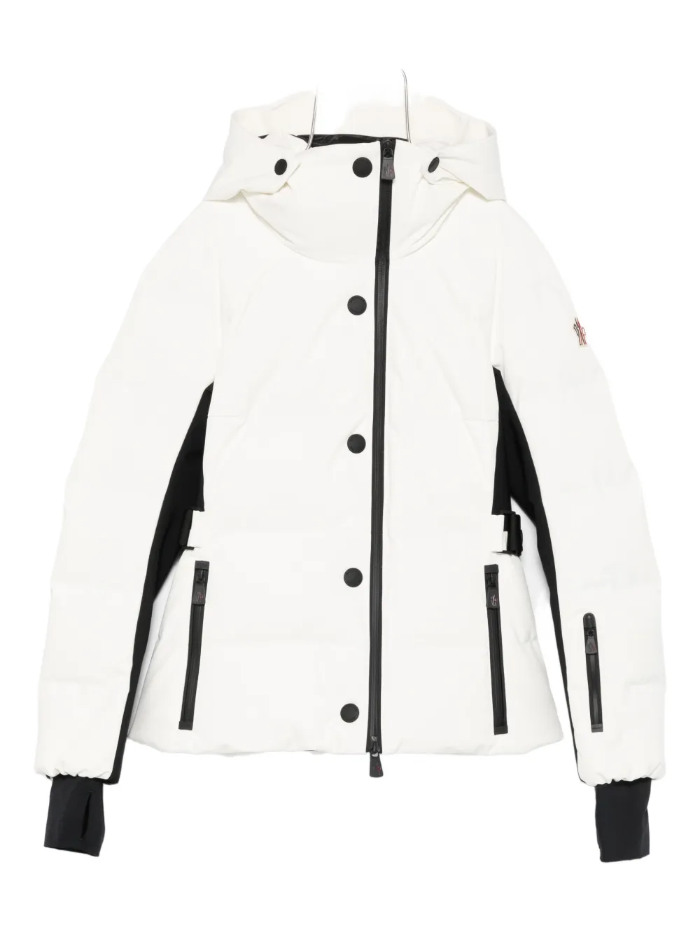Moncler Hooded Belted Jacket In White
