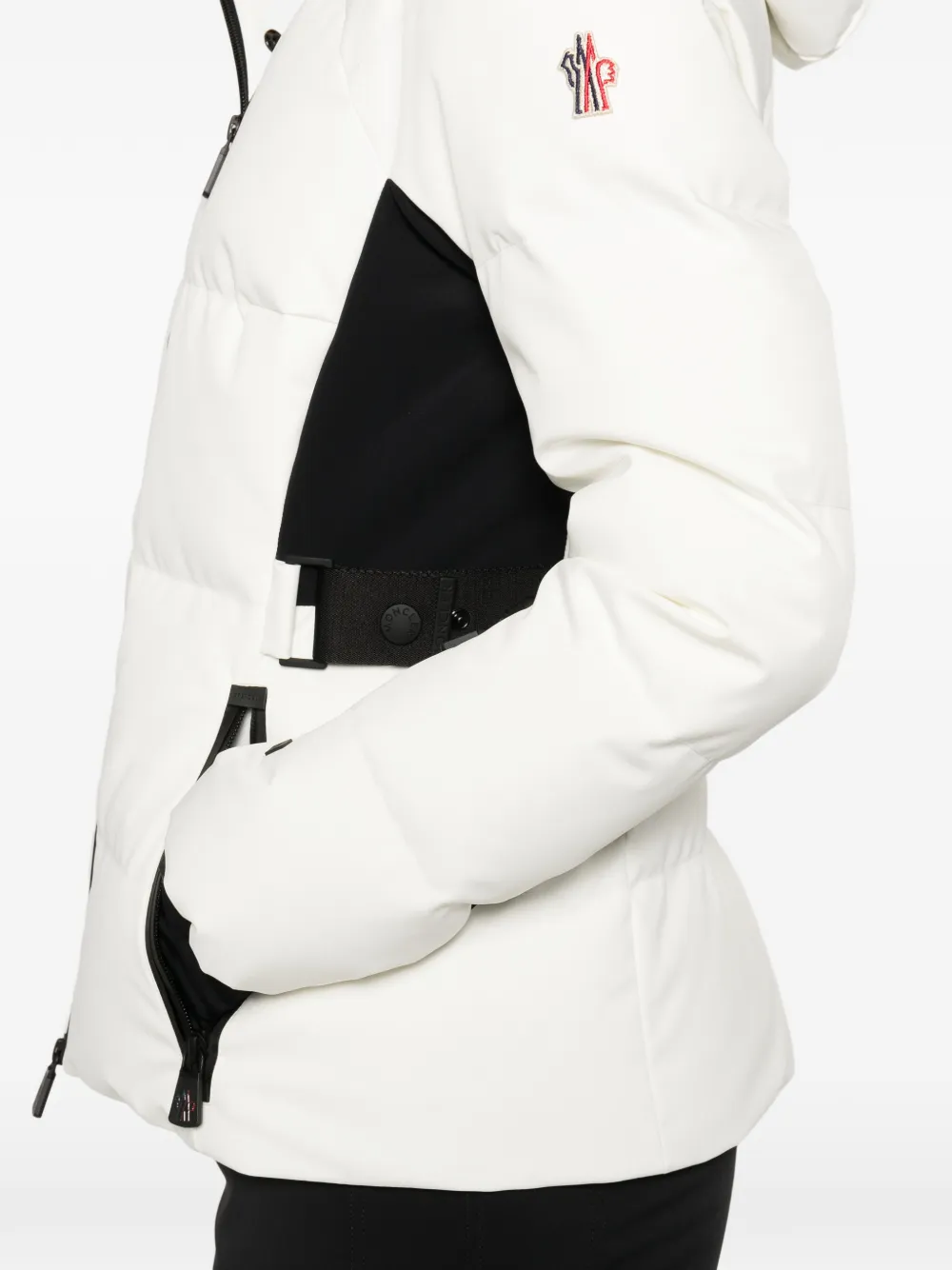 Moncler Hooded Belted Jacket In White