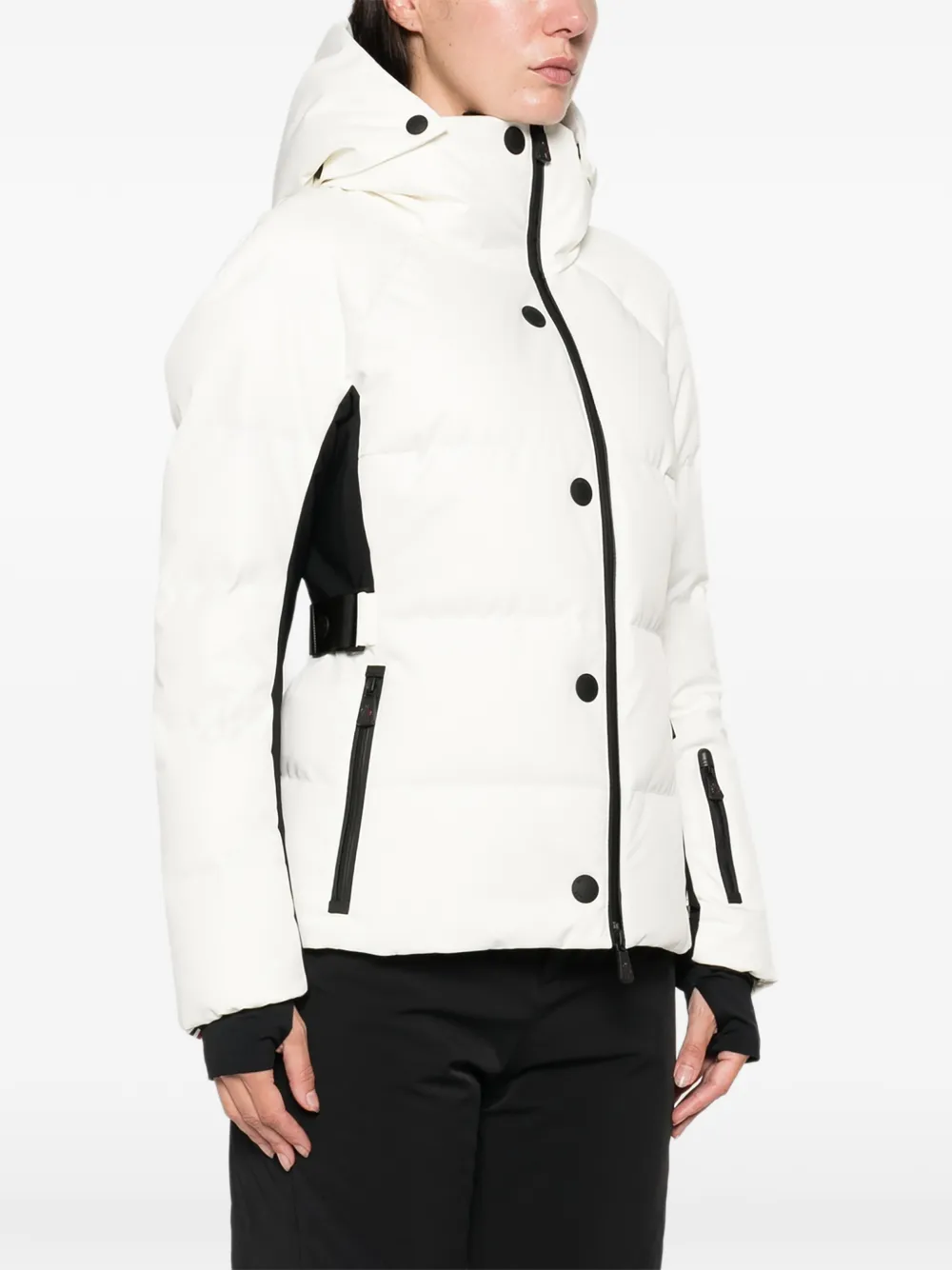 Moncler Grenoble Jack met capuchon en ceintuur Wit