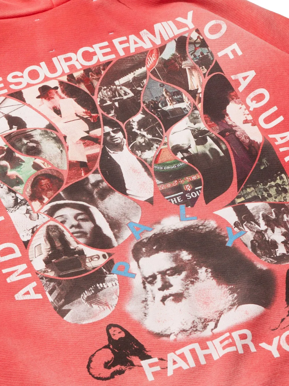 Paly Distressed Graphic Hoodie In Red