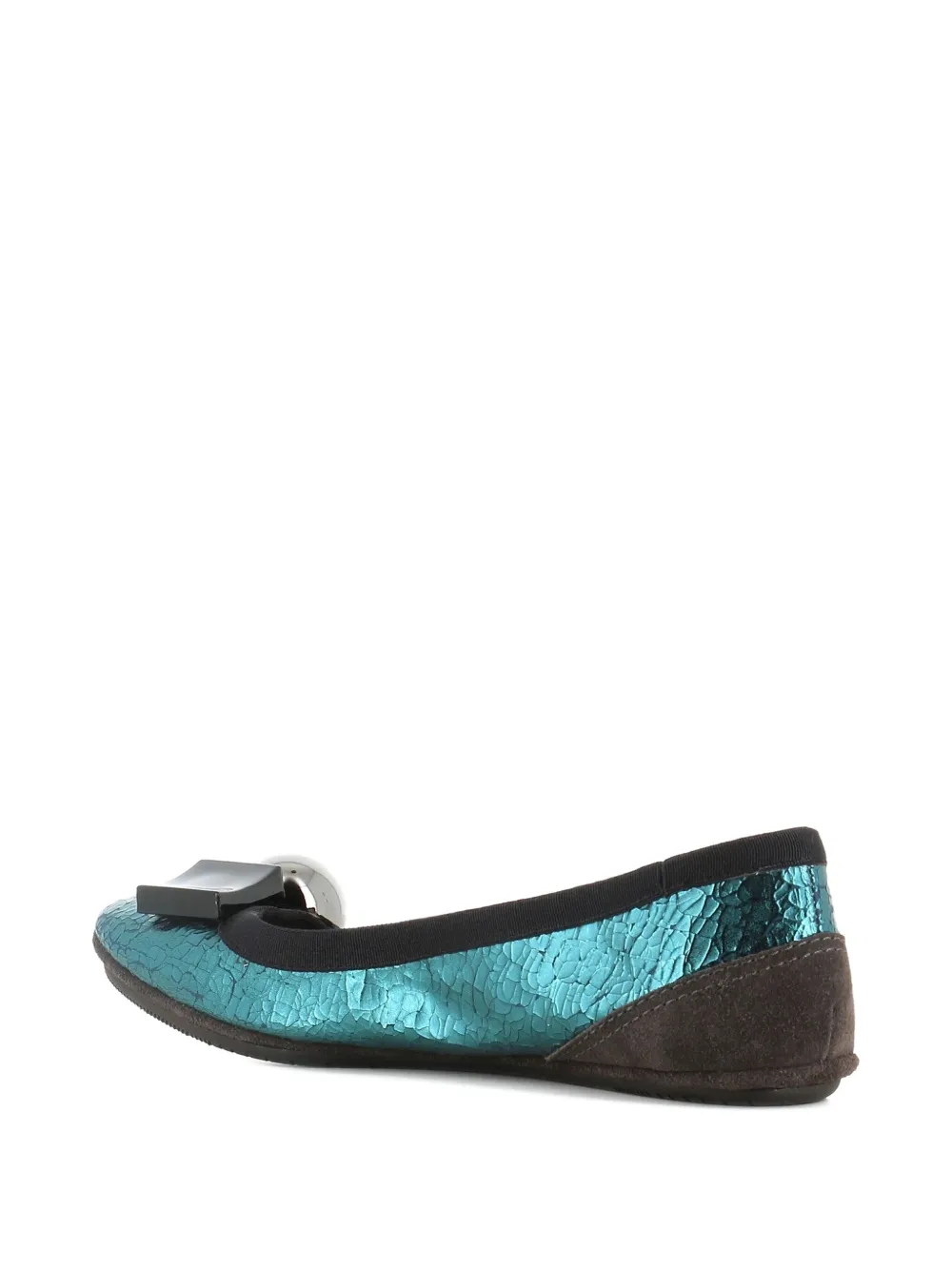 Dove Nuotano Gli Squali Becky Embellishment Ballet Flats In Green