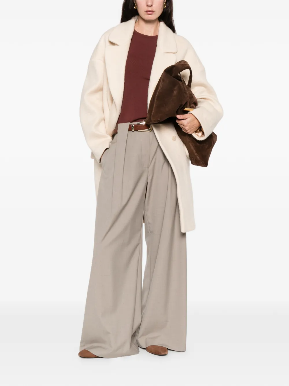 Ava Adore Flap-pocket Single-breasted Coat In Neutral