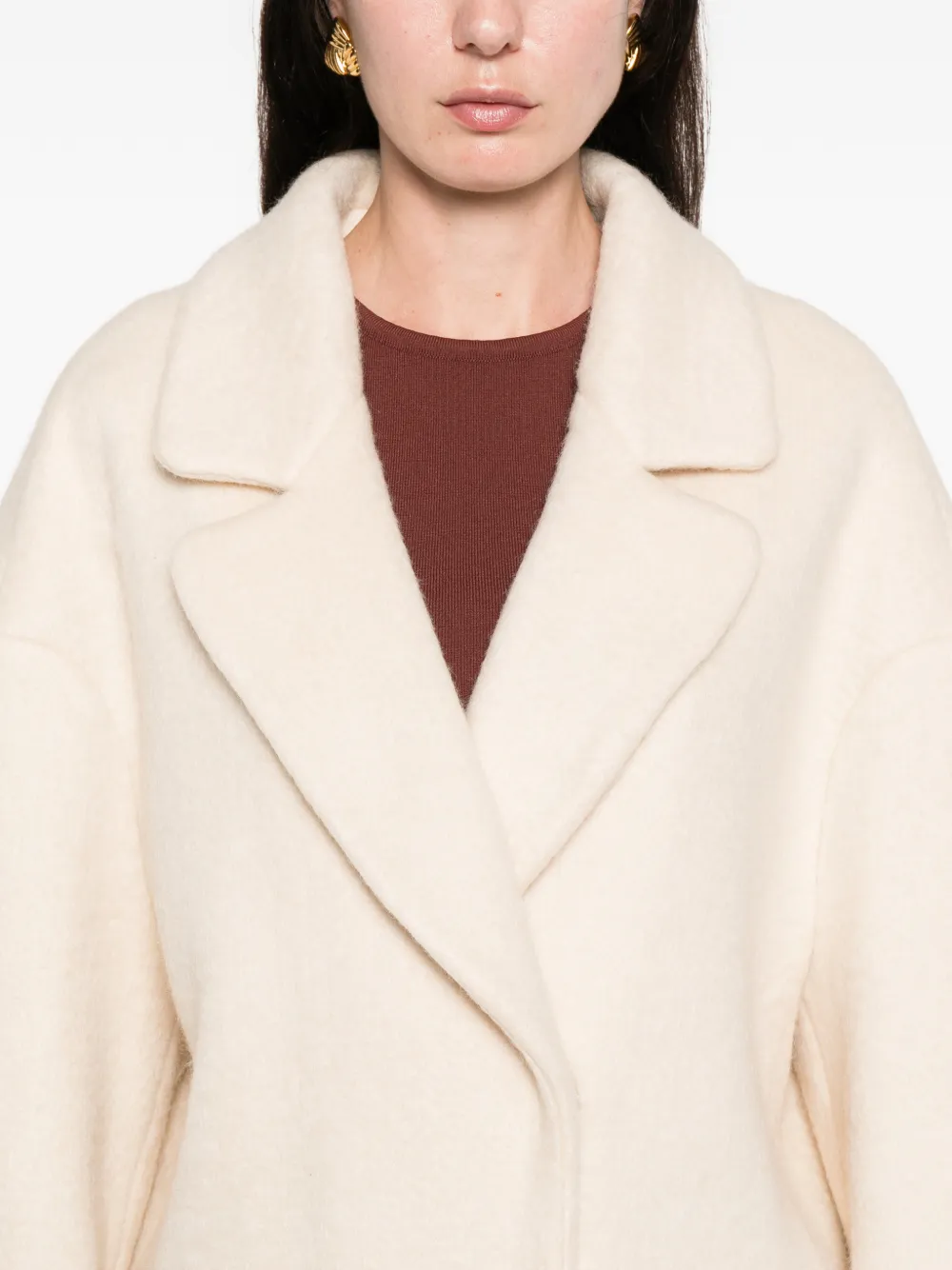 Ava Adore Flap-pocket Single-breasted Coat In Neutral