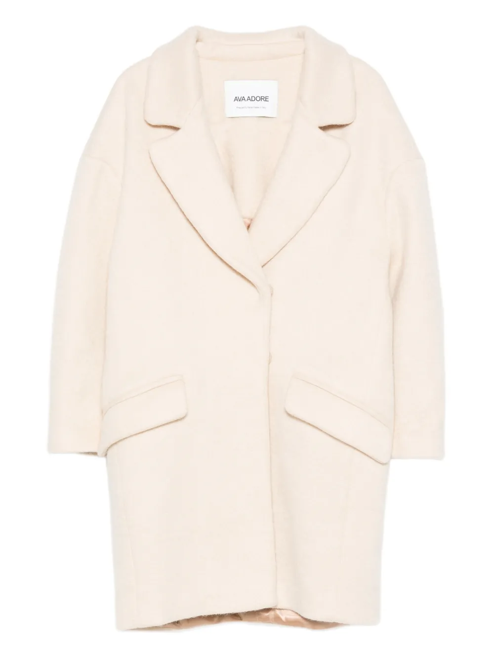 Ava Adore Flap-pocket Single-breasted Coat In Neutral
