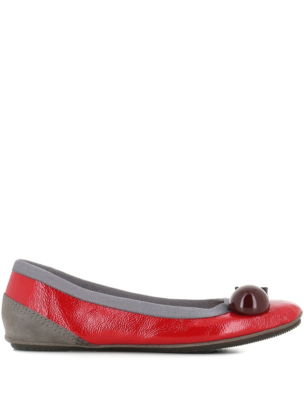 Dove Nuotano Gli Squali Becky Appliqué Ballet Flats In Red