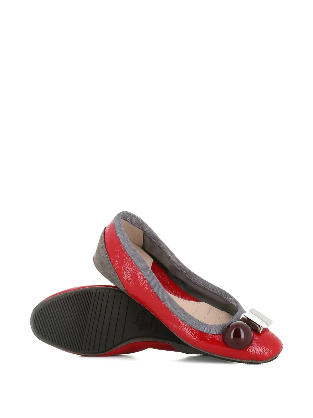 Dove Nuotano Gli Squali Becky Appliqué Ballet Flats In Red