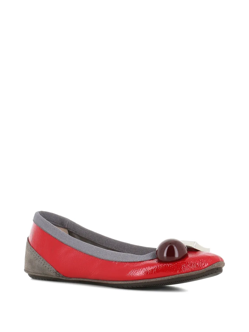 Dove Nuotano Gli Squali Becky Appliqué Ballet Flats In Red