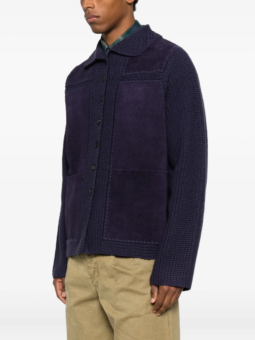 Camiel Fortgens Button-fastening Crochet Cardigan In Purple