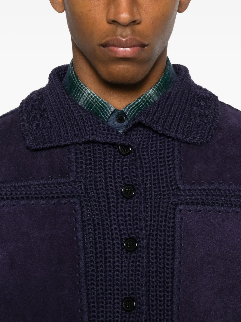 Camiel Fortgens Button-fastening Crochet Cardigan In Purple