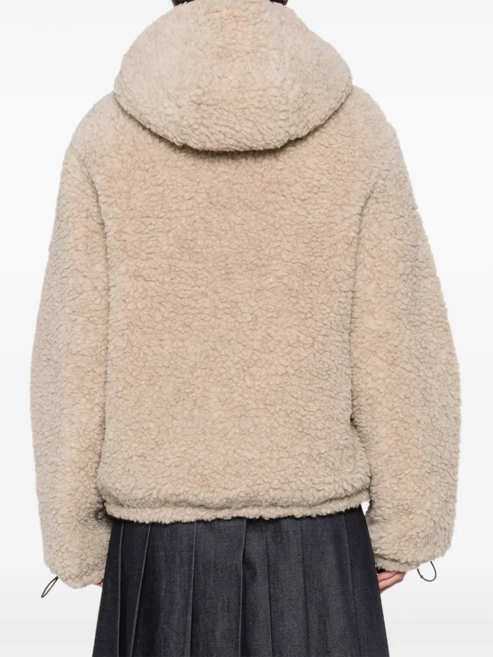 Miu Teddy blouse met capuchon Beige