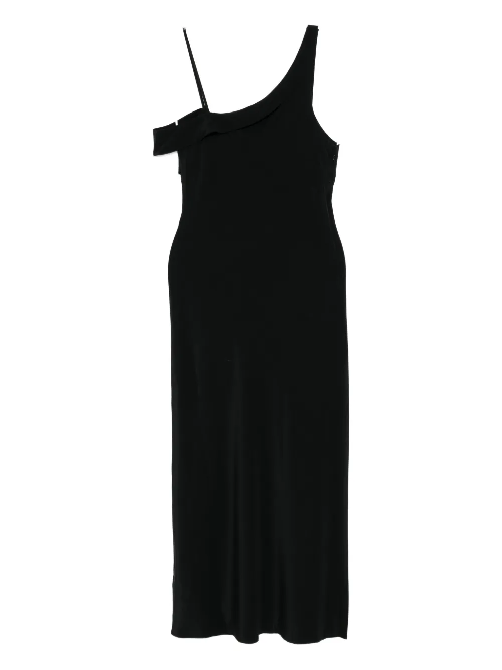 St. Agni draped silk dress - Zwart