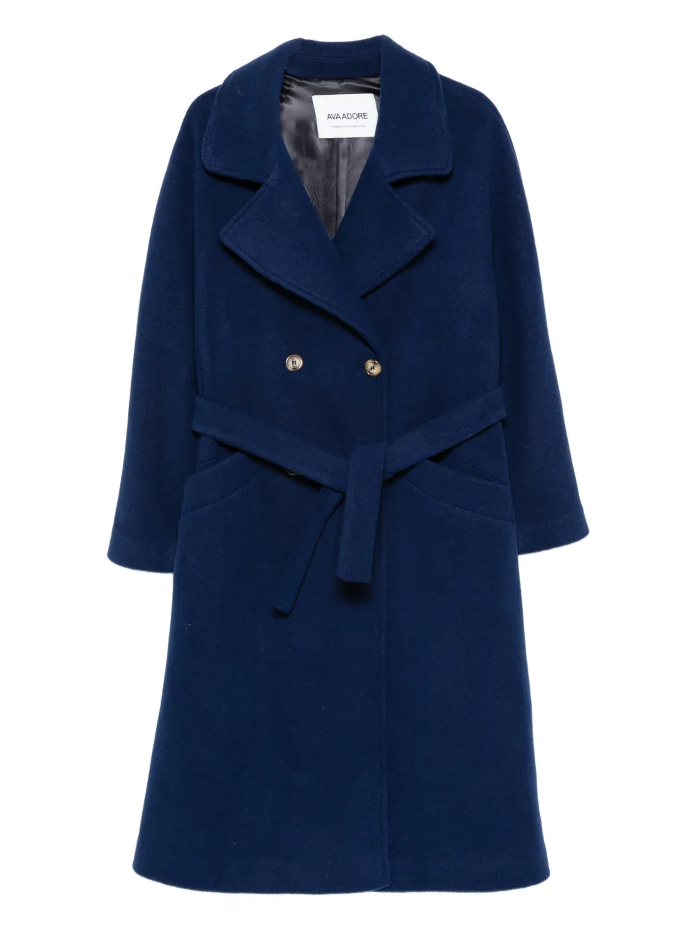 Ava Adore Berlin belted double-breasted coat | Blue | Image 1