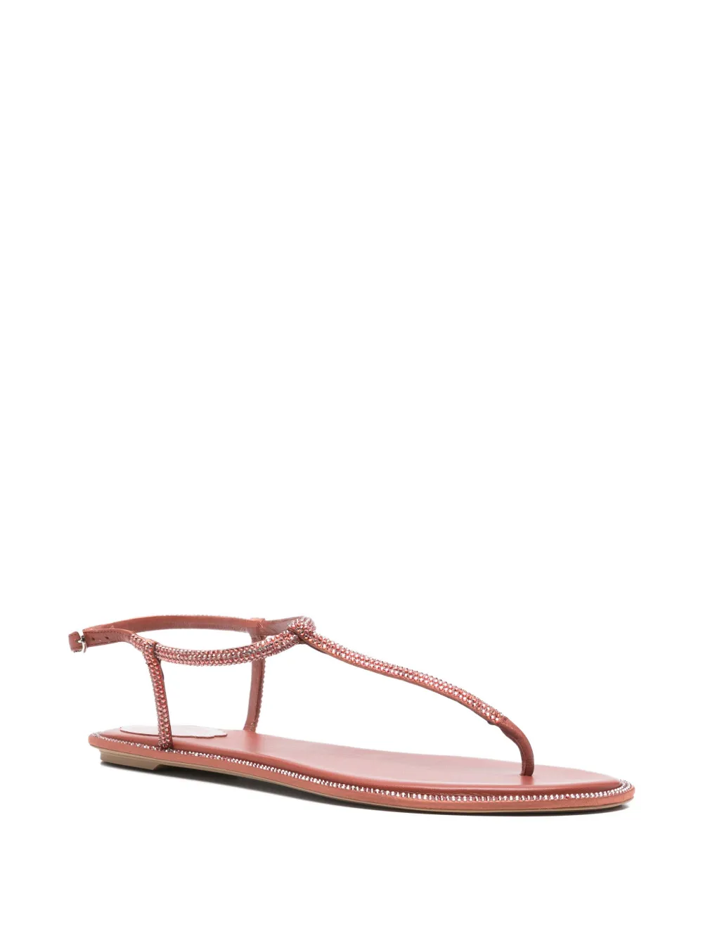 René Caovilla Diana Embellished T-strap Sandals In Pink