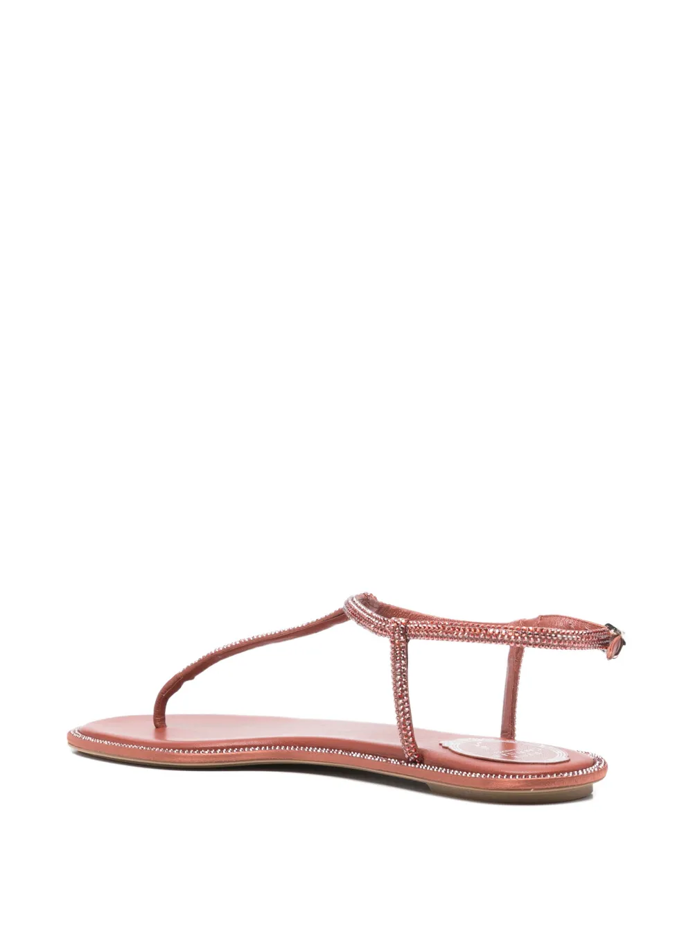 René Caovilla Diana Embellished T-strap Sandals In Pink