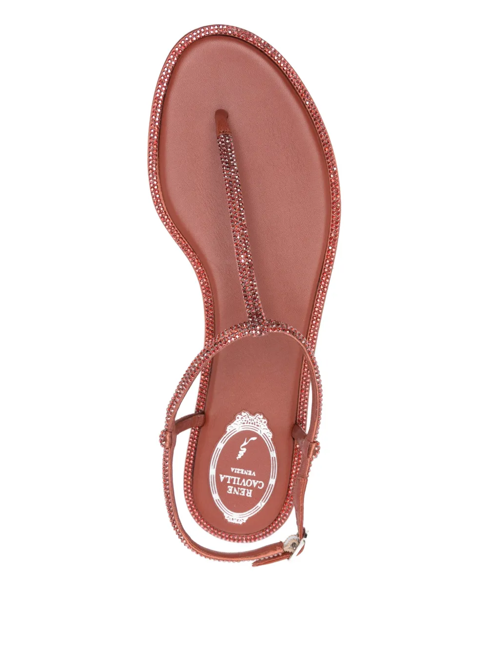 René Caovilla Diana Embellished T-strap Sandals In Pink