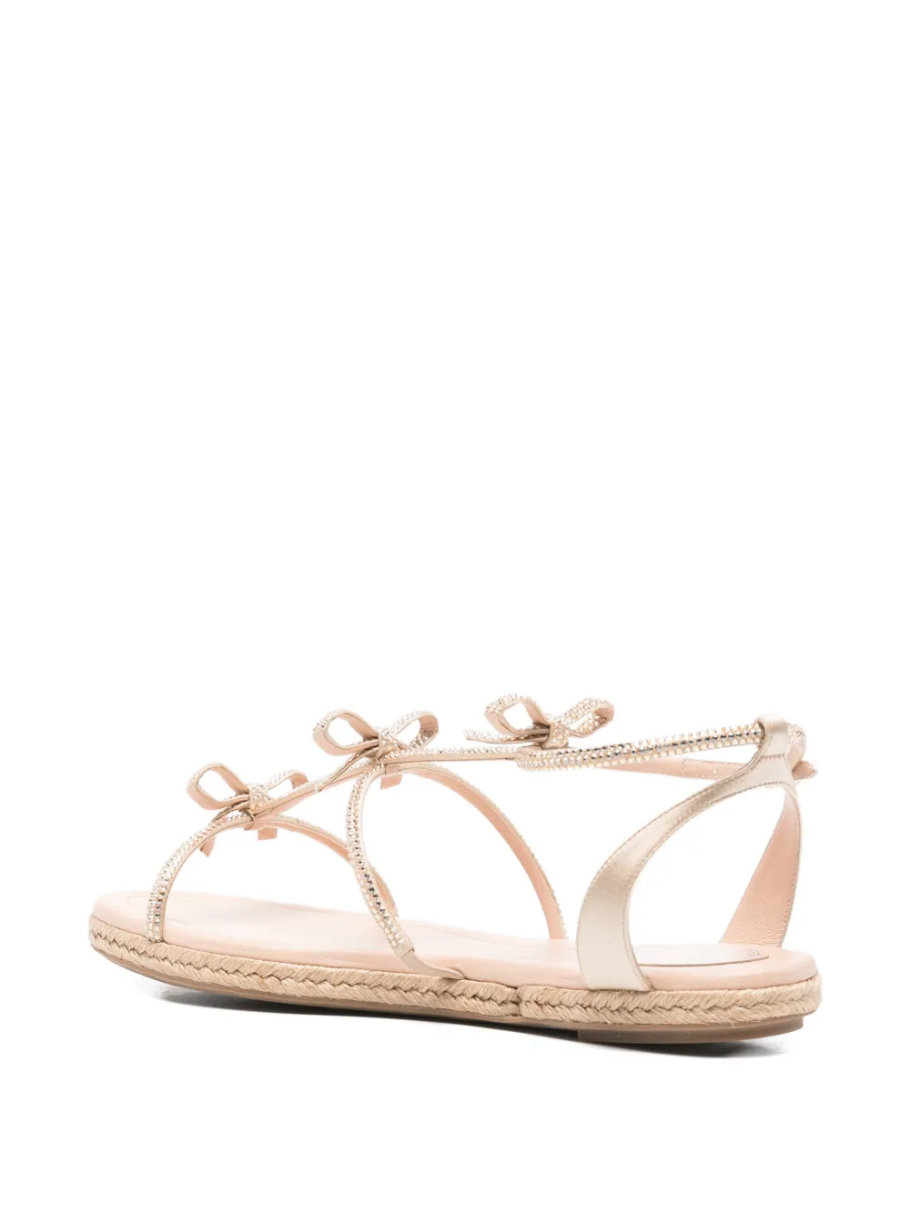 René Caovilla Caterina Bow Sandals In Neutral