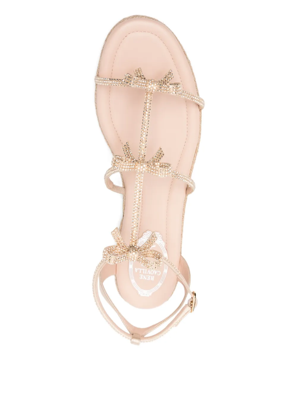 René Caovilla Caterina Bow Sandals In Neutral