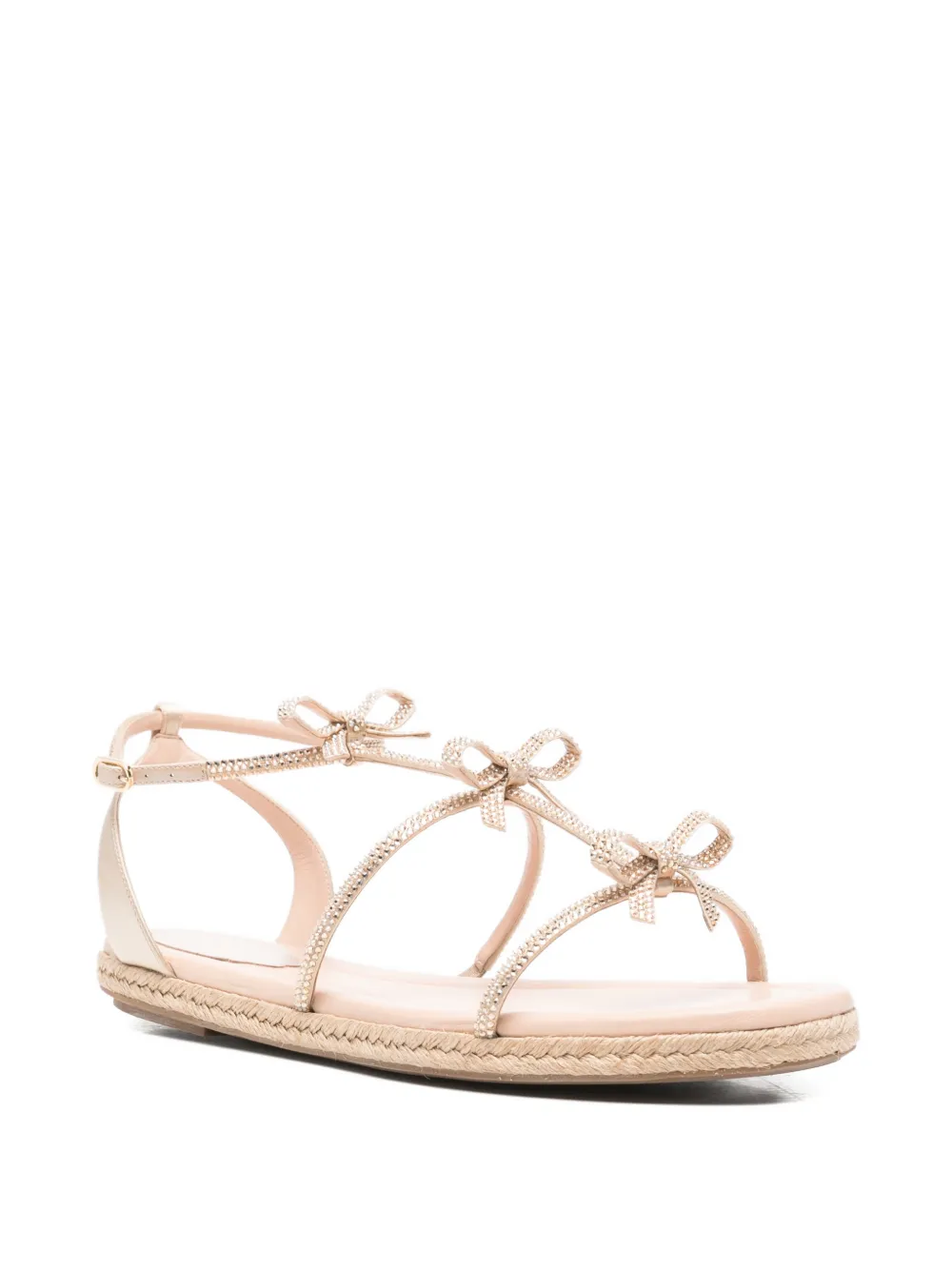 René Caovilla Caterina Bow Sandals In Neutral