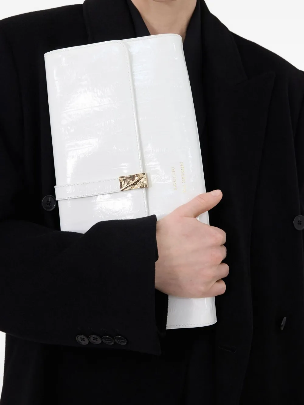 Loulou De Saison Lydian Clutch Bag In White