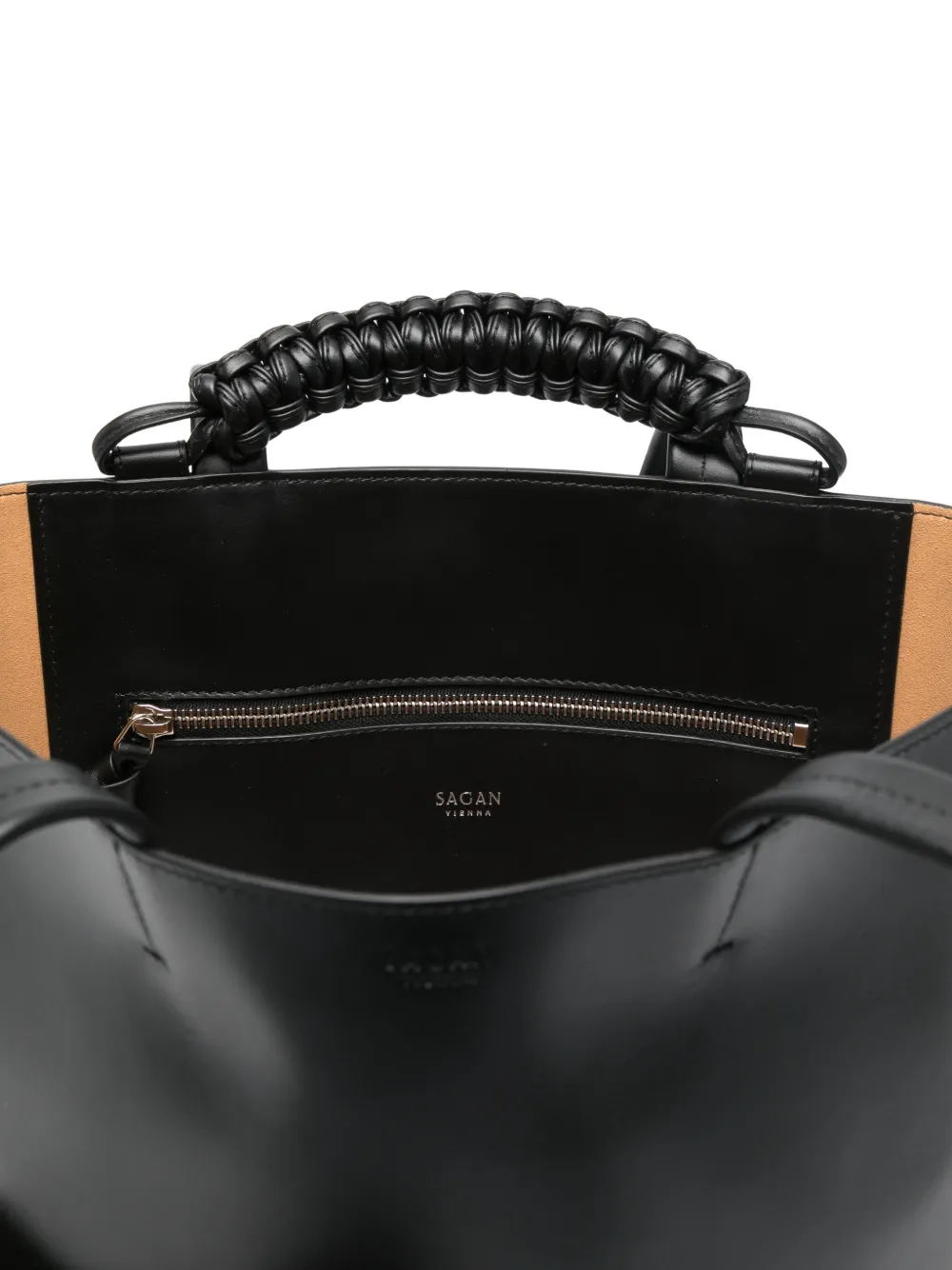 Sagan Pazar Book Pocket-detail Tote Bag In Black