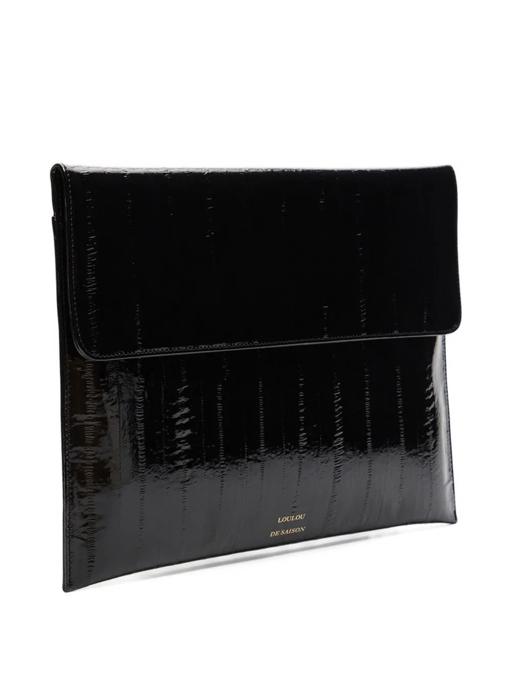 Loulou De Saison Maury Leather Clutch Bag In Black
