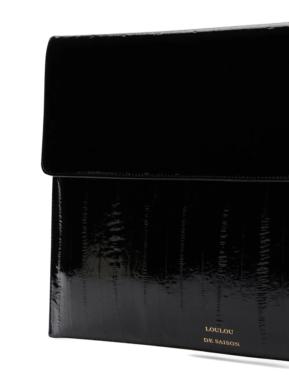 Loulou De Saison Maury Leather Clutch Bag In Black