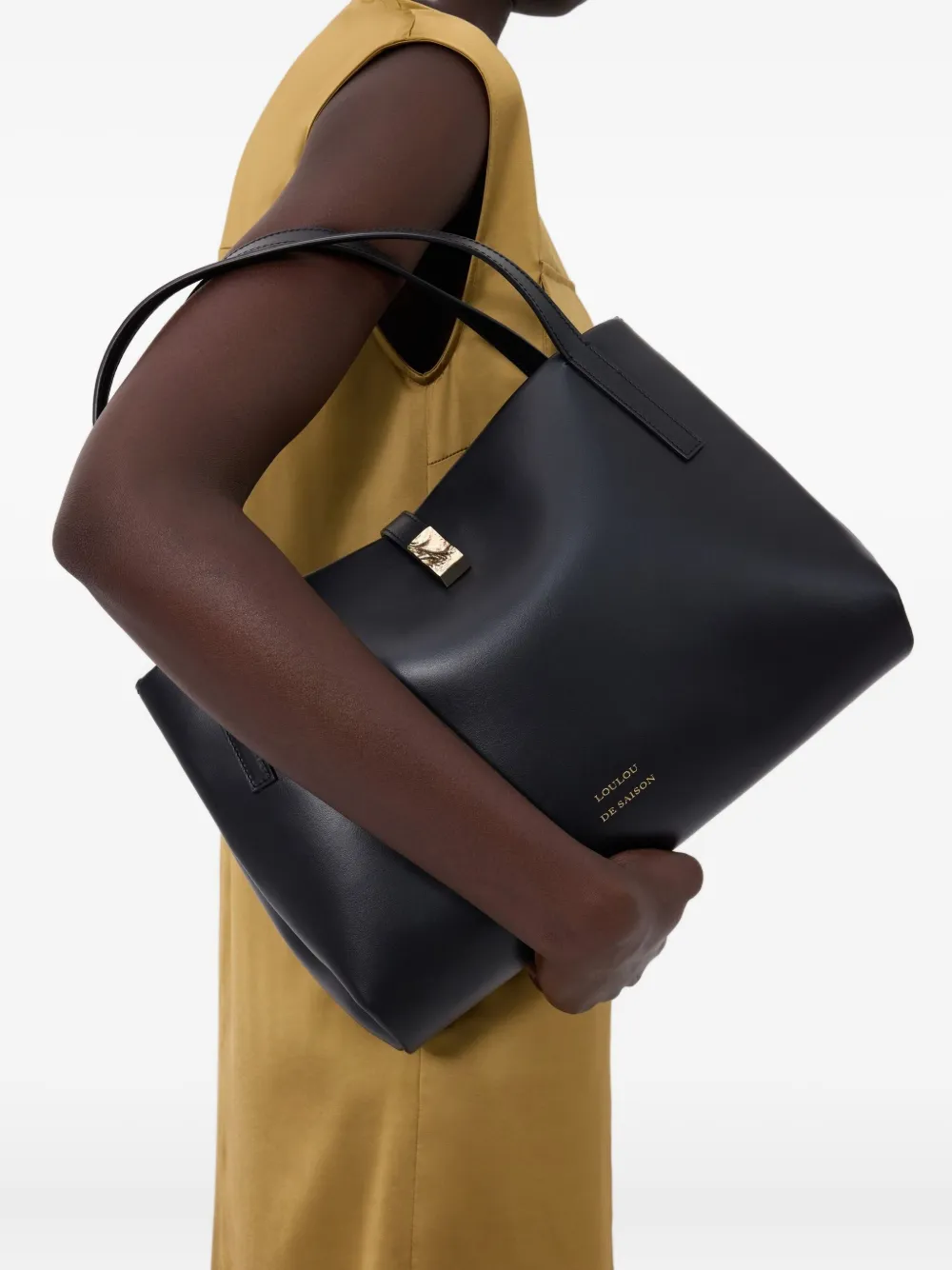 LouLou de Saison Cary leather tote bag - Zwart