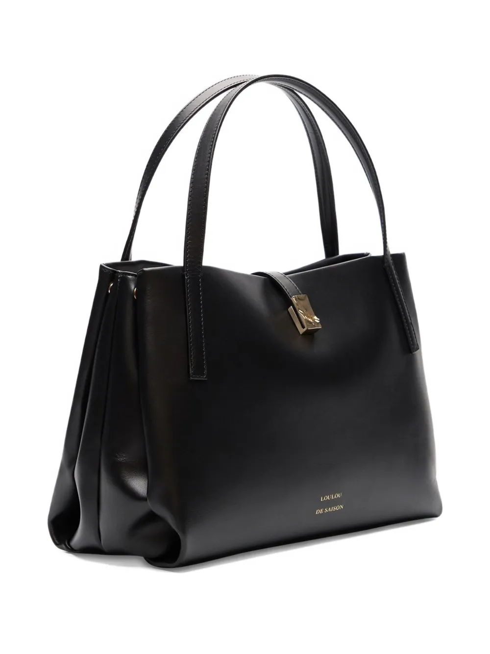 Loulou De Saison Cary Leather Tote Bag In Black