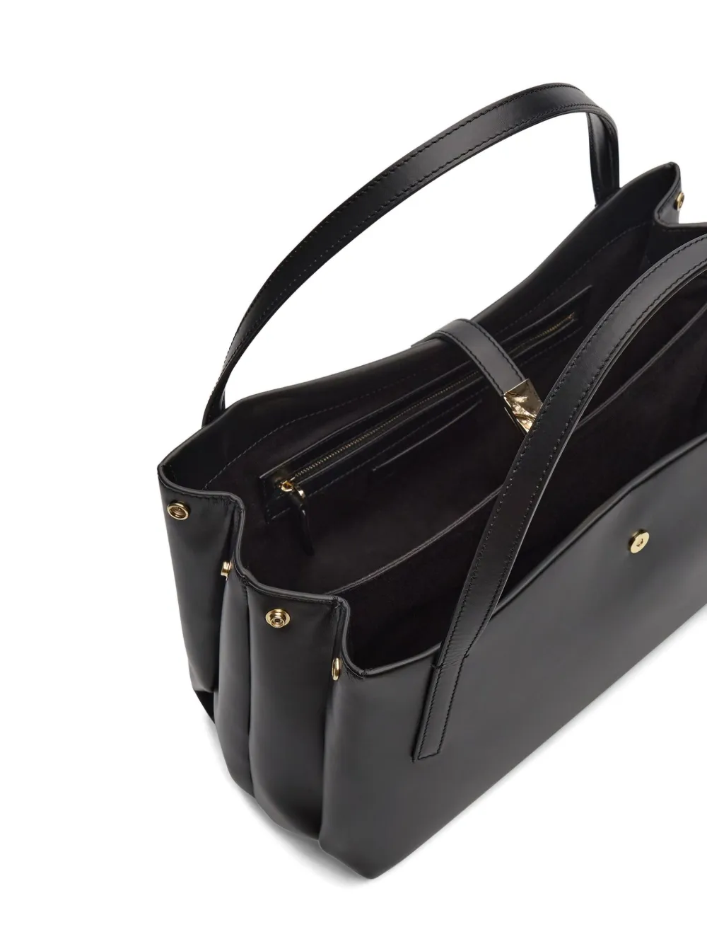 Loulou De Saison Cary Leather Tote Bag In Black