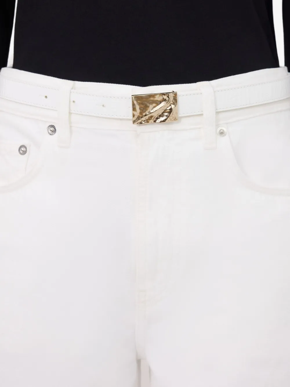 LouLou de Saison Orja leren riem Wit