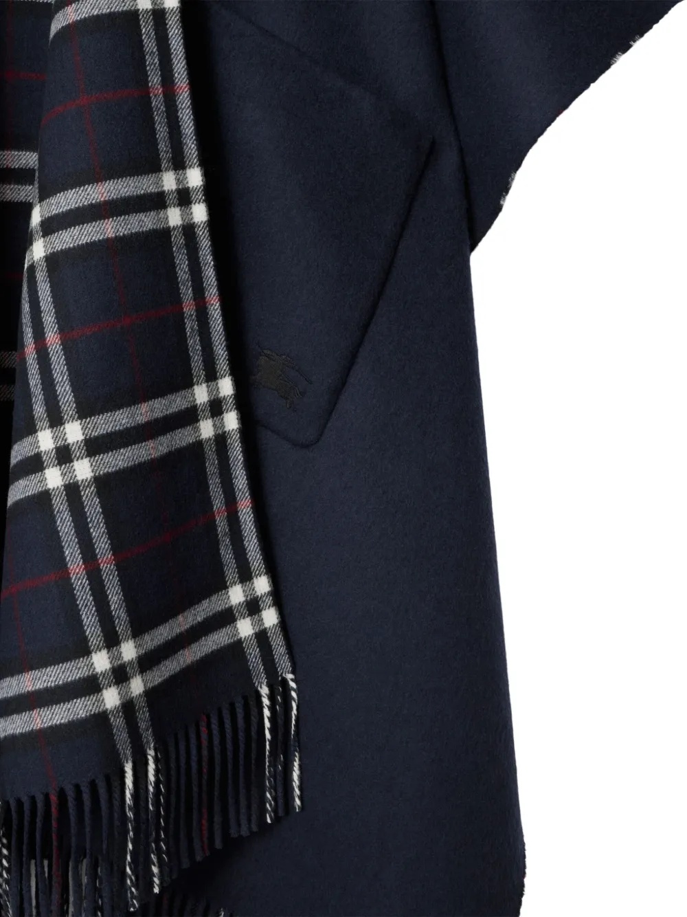 Burberry Wool-cashmere Reversible Cape In Blue