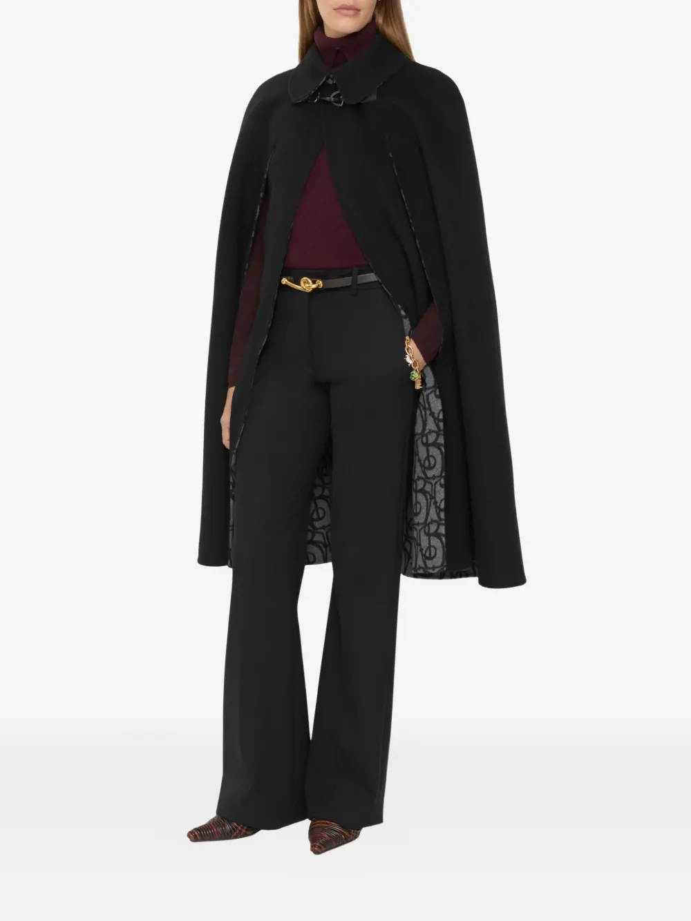 Burberry Classic-collar Cape In Black