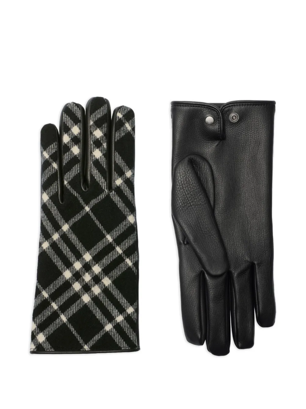 Burberry Geruite wollen kasjmier handschoenen - Zwart