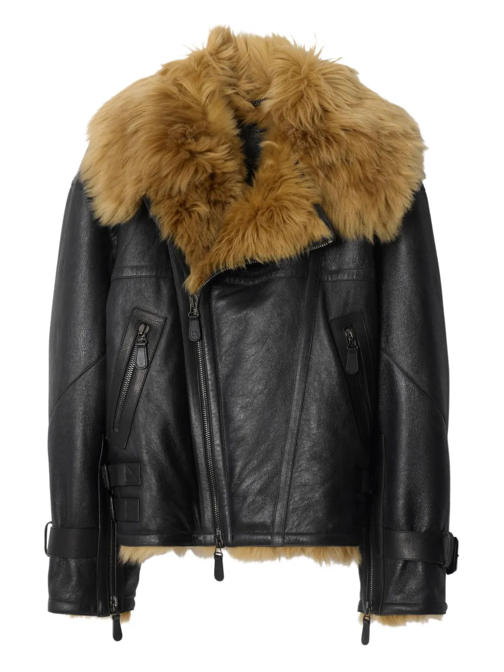 Burberry shearling-collar Jacket - Black