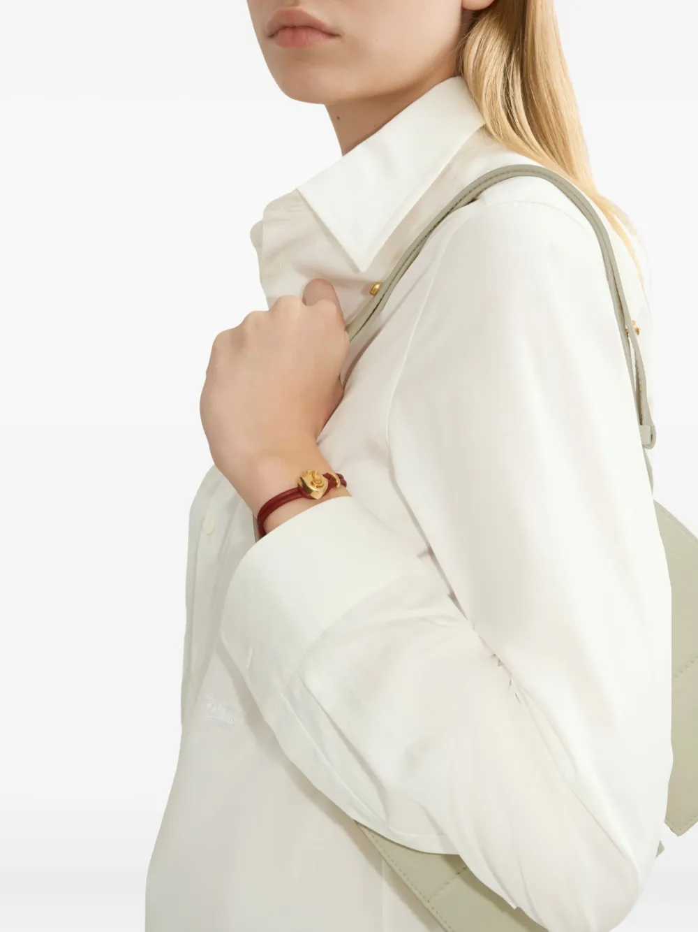 Burberry B Shield Bracelet In Burgundy