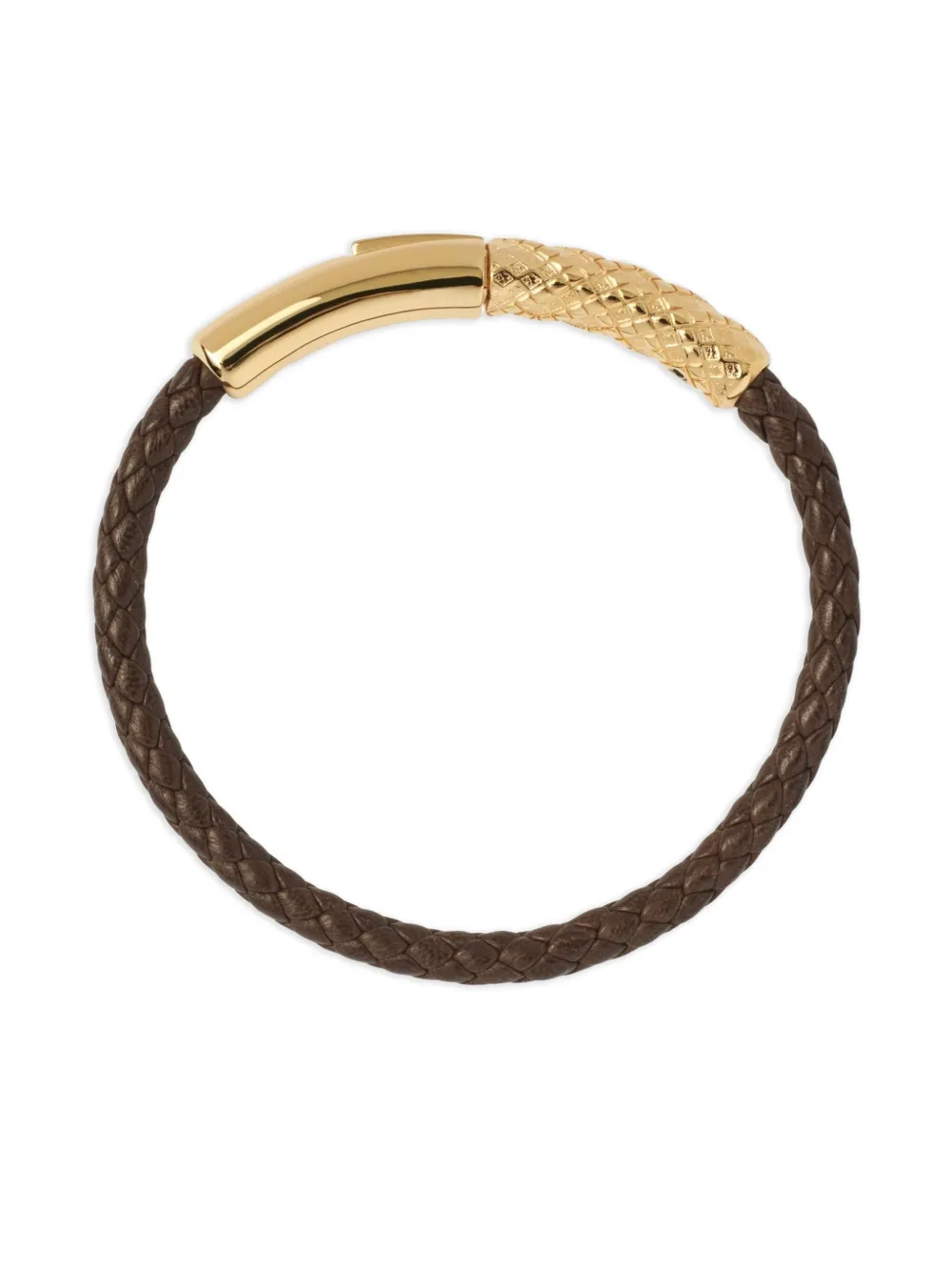 Burberry Check Leather Bracelet In Brown